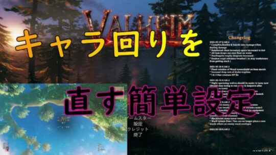 Valheim ヴァルヘイム　視点がぐるぐる回って止まらない時の対処法【動画有】