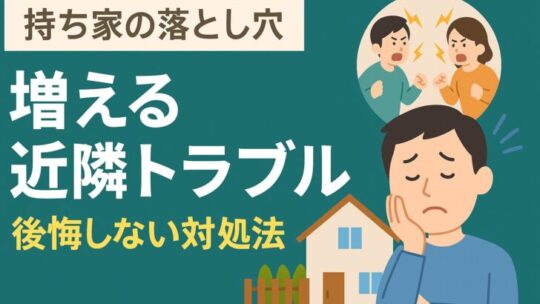 【持ち家の落とし穴】増える近隣トラブルと後悔しない対処法
