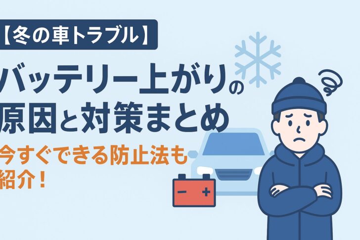 【冬の車トラブル】バッテリー上がりの原因と対策まとめ|今すぐできる防止法も紹介!