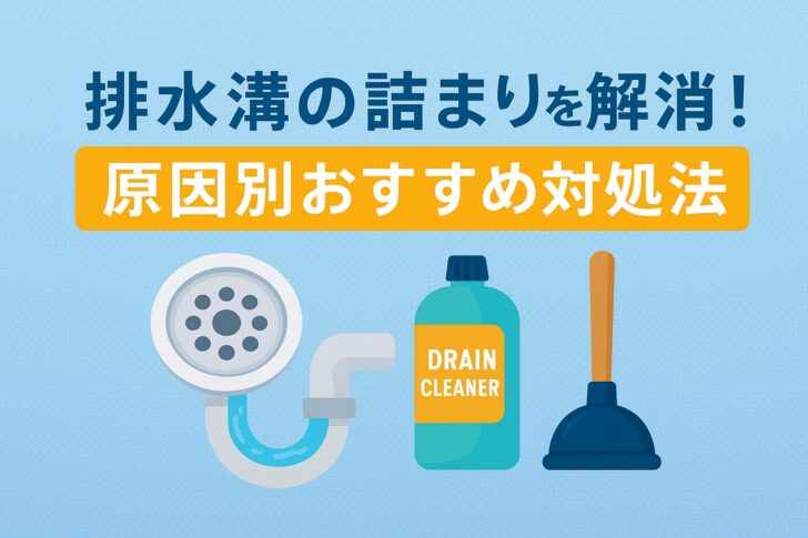 排水溝の詰まりを解消する方法とおすすめアイテム【キッチン・洗面所・お風呂対応】