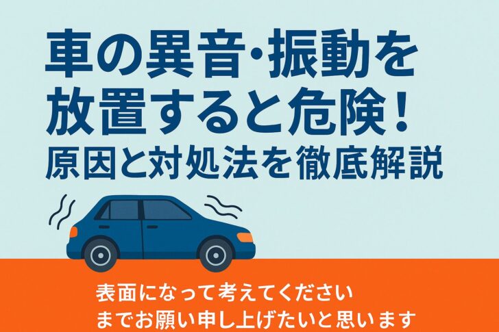【保存版】車の異音や振動を放置すると危険!原因と対処法を徹底解説