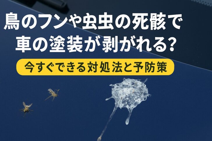 鳥のフンや虫の死骸で車の塗装が剥がれる?今すぐできる対処法と予防策