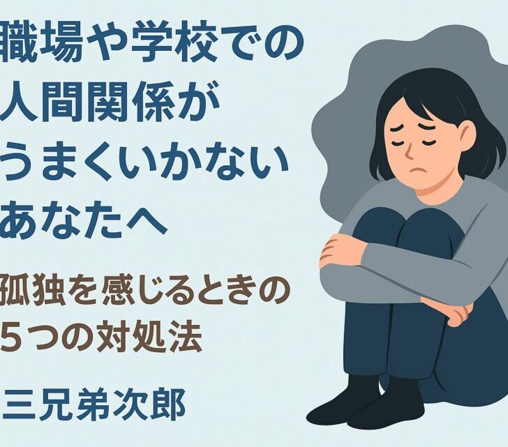 職場や学校での人間関係がうまくいかないあなたへ|孤独を感じるときの5つの対処法
