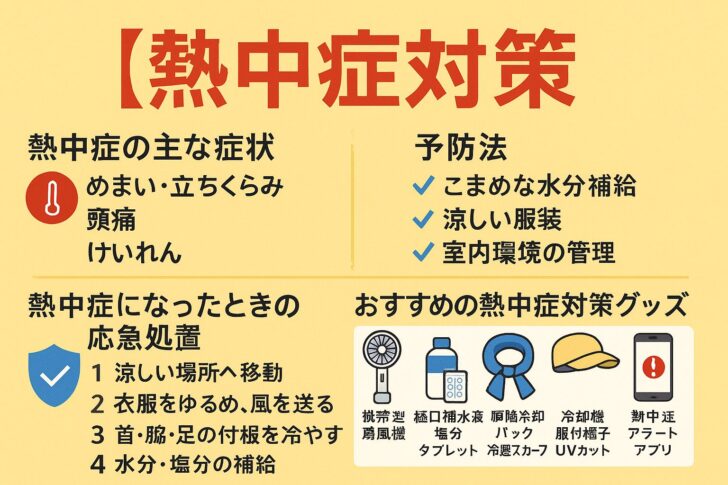 🌞【2025年最新版】熱中症対策まとめ｜症状・予防・対策・便利グッズを徹底解説！
