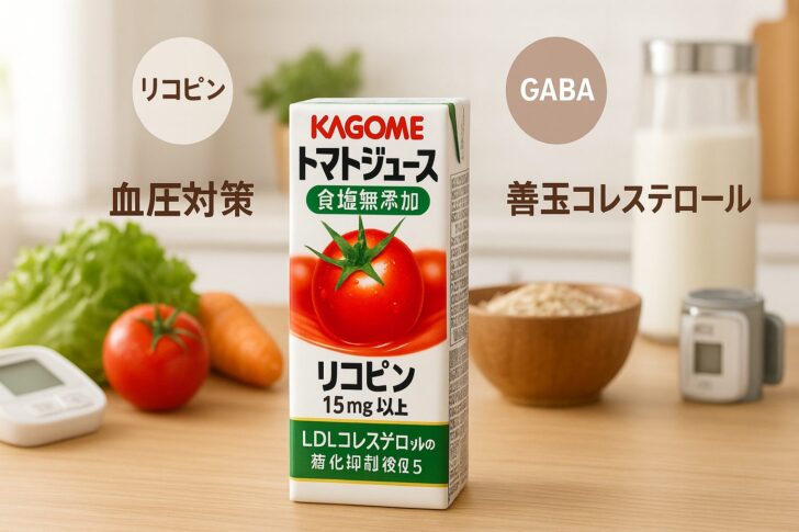 【機能性表示食品】カゴメ トマトジュースがすごい!血圧・コレステロール対策にGABAとリコピンが効く理由とは?