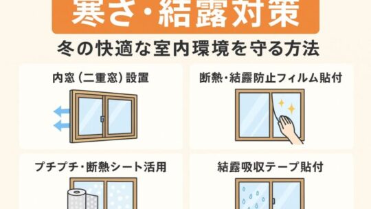 寒さ・結露対策を徹底解説！冬の快適な室内環境を守る方法