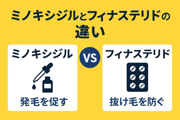 【どっちが効く?】ミノキシジルとフィナステリドの違いを徹底比較!薄毛対策の最前線2025