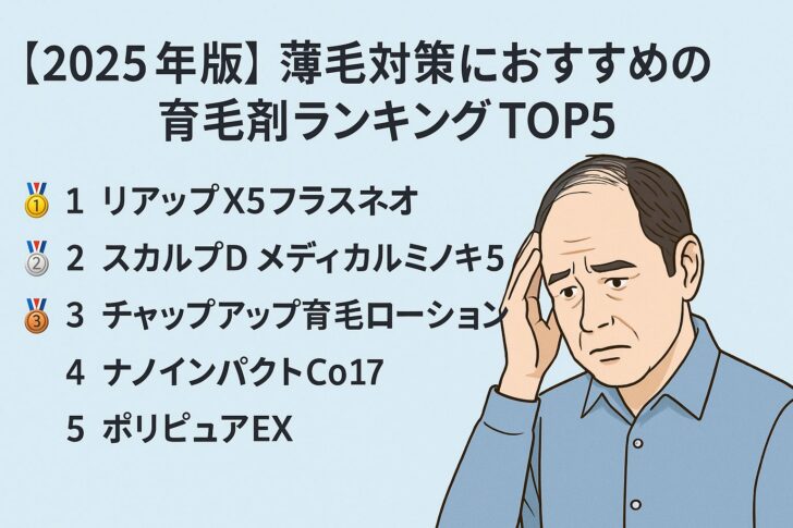 【2025年版】薄毛対策におすすめの育毛剤ランキングTOP5