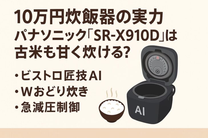 【10万円炊飯器の実力】パナソニック「SR-X910D」は古米も甘く炊ける?AI炊飯器の真価とは