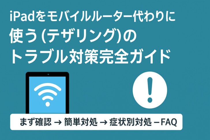 iPadをモバイルルーター代わりに使う（テザリング）のトラブル対策 完全ガイド