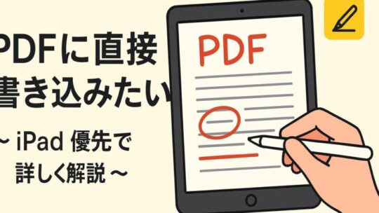 PDFに直接書き込みたい — iPad優先で詳しく解説
