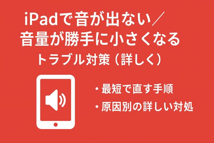 iPadで「音が出ない/音量が勝手に小さくなる」トラブル対策(詳しく)