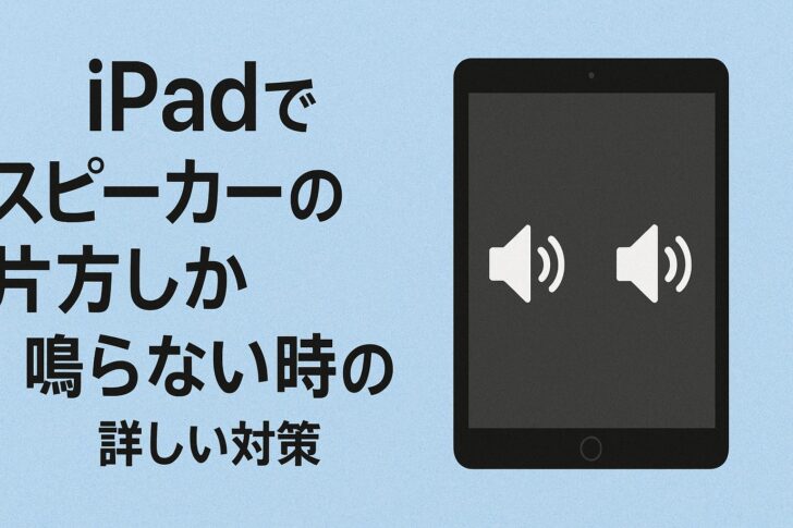 iPadでスピーカーの片方しか鳴らない時の詳しい対策（完全ガイド）