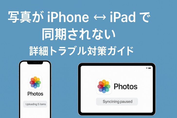 写真が iPhone ⇄ iPad で同期されない — 詳細トラブル対策ガイド