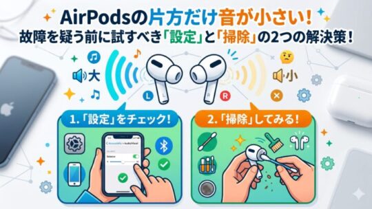 AirPodsの片方だけ音が小さい！故障を疑う前に試すべき「設定」と「掃除」の2つの解決策